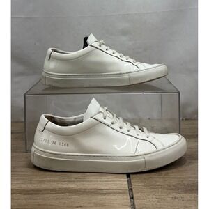 Common Projects White Leather Sneakers Designer Low Top Shoes Women's